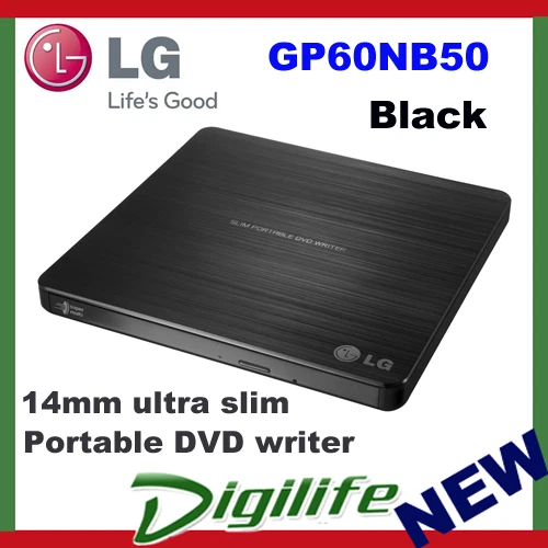 LG 8X SUPER-MULTI ULTR SLIM PORTABLE USB EXTERNAL DVD REWRITER BURNER GP60NB50 - image 1 of 1