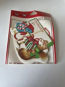 Vintage Christmas  Gift Tags 6 Tags Total Made in USA NOS Squirrel Bluebird Cute - Picture 1 of 4