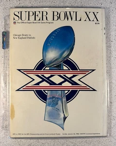 NFL Official Super Bowl XX Game Program Chicago Bears vs Patriots 1986 EX - Picture 1 of 2
