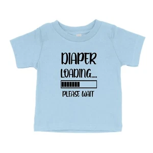 Toddler Kids Youth T-shirt Graphic gift Cute Funny Fun Diaper Loading Tee Wait - Picture 1 of 15