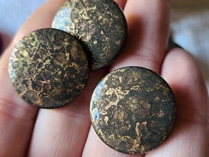 Lot 6 boutons vintage marron doré hyper léger à pied 2,5 cm ref 3544 - Picture 1 of 3