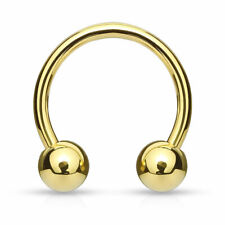 Gold Circular Barbell Horseshoe Steel Ring Septum Ear Cartilage Nipple Eyebrow