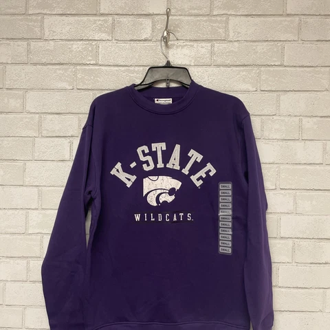 Champion Kansas State Wildcats Pullover Crewneck Sweatshirt Size S Purple NWT Cover