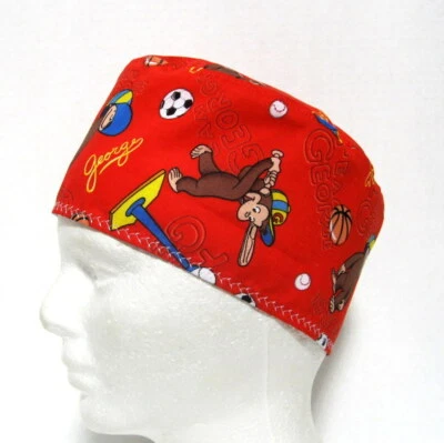 Curious George Mens Scrub Cap, Surgical Scrub Cap, Skull Cap, Chemo Cap - Image 1 of 4
