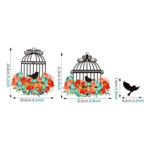 Creative Bird Cage Decorative Painting Can Remove Decorative Wall Stickers _t - Photo 1/8