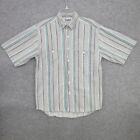 Tomato Mens Shirt Size Medium Collared Striped Short Sleeve 100% Cotton Vintage