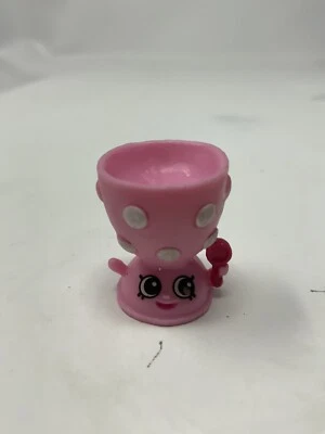 Shopkins 第 4 季埃德加蛋杯迷你人偶粉色圆点勺子厨房 — 第 1/4 张图片