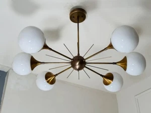 Modern Handcrafted 6 Light Beautiful Sputnik Chandelier Mid Century Ceiling - Picture 1 of 10