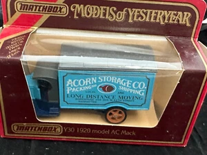 MATCHBOX YESTERYEAR Y-30 1920 MODEL AC MACK ACORN STORAGE CO OLD SHOP STOCK - Picture 1 of 2