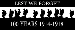 100 Years Lest We Forget Heroes Soldier/Military Car/Van Sticker(Vinyl Decal) - Picture 1 of 3