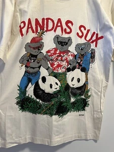Garmeh Kangaroo Graphic Tshirt "Pandas Sux" Vintage 1980s Size Small Men’s - Picture 1 of 13