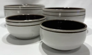 4 Vintage Denby Vanille Braun Streifen Steinzeug Servierschalen England 8,5" - Bild 1 von 7