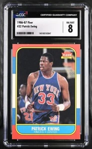 1986 Fleer Patrick Ewing Rookie CSG CGC 8 NM/MINT HOF - Picture 1 of 2