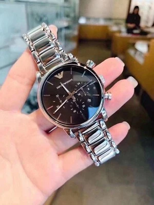 Nuevo reloj Emporio Armani para hombre cronógrafo esfera negra acero inoxidable - AR1853 Foto 1 de 4