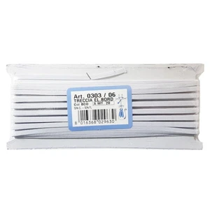 TRECCIA ELASTICA BORDATA 4 MM 20 METRI COLORE BIANCO - Foto 1 di 1