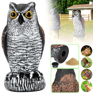 Realistic Owl Decoy Protect Garden Yard Pest Repellent Birds Scarecrow Outdoor
