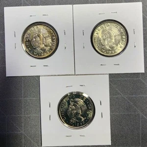 1967, 68, 69 (3 Coins) Mexico 🇲🇽 50 Centavos KM 451 Uncirculated In Mylar Flip - Picture 1 of 6