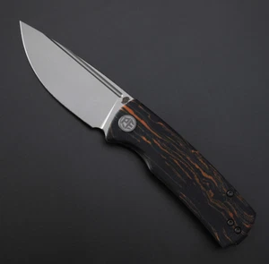 Petrified fish Beluga Mini PFP01XODMP front flipper knife Gmascus Orange - Bild 1 von 2