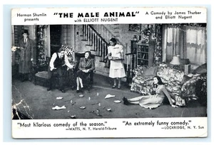 Postal de teatro de comedia de Broadway The Male Animal Elliott Nugent años 50 E5 - Imagen 1 de 2