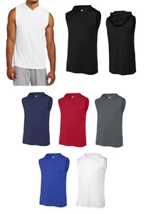 MEN'S SLEEVELESS, MOISTURE WICKING, PULLOVER HOODIE, UPF 30+, LIGHTWEIGHT XS-4XL - Picture 1 of 8