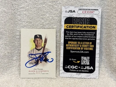 GORGEOUS 2007 Topps Allen & Ginter Jim Thome AUTO'D Card, Chicago White Sox, JSA - Image 1 of 4