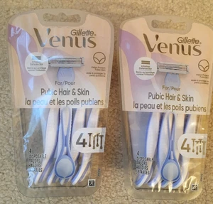 NEU (Menge 2) Gillette Venus Einwegrasierer für Schamhaar & Haut 4 Stück pro Stück - Bild 1 von 2