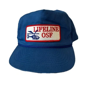 Sombrero de camionero Lifeline OSF parche de colección helicóptero azul SnapBack años 80 - Imagen 1 de 13
