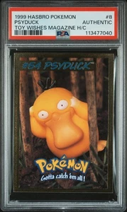Psyduck Pokemon Card Hasbro Toy Wishes Magazine 1999 Foil Hand Cut AUTHENTIC - Picture 1 of 2