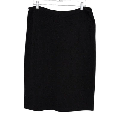 Falda lápiz tejida Eileen Fisher para mujer talla XL negra seda algodón tirar de carrera Foto 1 de 4
