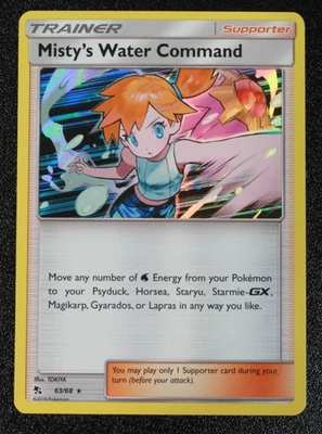 Pokemon TCG Misty's Water Command 63/68 Reverse Holo SM Hidden Fates NM - Image 1 of 2