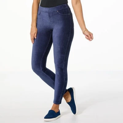 Leggings de pana para mujer Tono 3X azul marino Foto 1 de 4