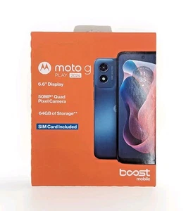 Boost Mobile Motorola G Play 2024, 64GB, 6.6", 50MP Blue Smart Phone π - Picture 1 of 8