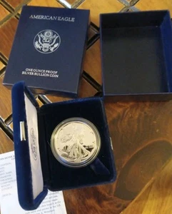 1994 P American 1oz .999 Fine Silver Eagle Proof Coin OGP Box & COA  - Prestine - Picture 1 of 6