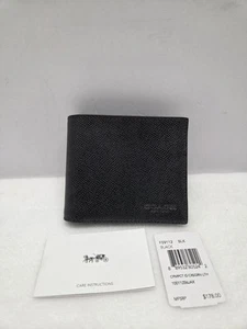 Coach New York Mens Black Leather Wallet F59112 - Picture 1 of 6