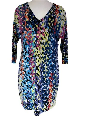 Vestido Vaina Trina Turk Para Mujer 8 Abstracto Colorido Jersey Elastizado Manga 3/4 Foto 1 de 4