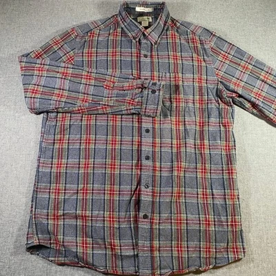LL Bean Mens Traditional Fit Flannel Shirt Plaid Button Up Large Tall LT Scotch - Image 1 of 4