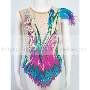 Customize Women Girl Costume Rhythmic Gymnastics Leotards Competition Dress Teen - Picture 1 of 7