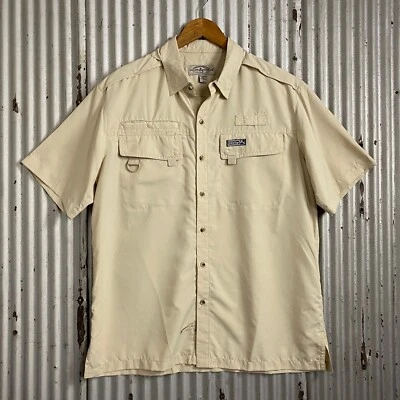 Hook & Tackle Seacliff 2.0 Fishing Shirt Mens Large Beige UV Sun Button Up L S/S - Image 1 of 4