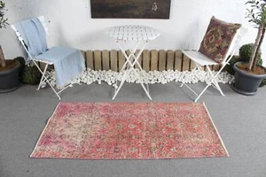 Alfombra tejida a mano, alfombras de dormitorio, alfombra turca, alfombras pequeñas de 2,7 x 5,4 pies, alfombra vintage - Imagen 1 de 10
