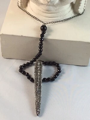 Collar de cuerno de cristal pavé ágata negra Joan Boyce Foto 1 de 4