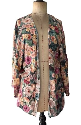 Jaqueta Kimono Feminina Anthropologie Kachel Tamanho Único Estampa Floral Multicolorida - Imagem 1 de 4