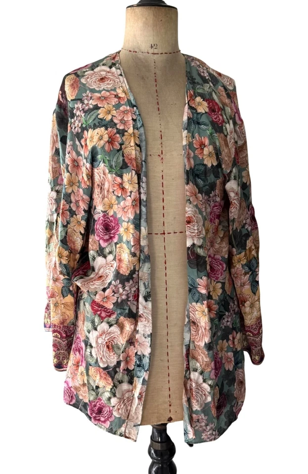 Chaqueta Kimono De Colección Anthropologie Kachel Mujer Talla Única Multicolor Estampado Floral Foto 1 de 4