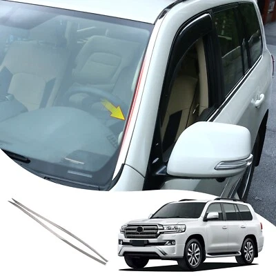 Faixa de vidro para pára-brisa dianteiro de aço inoxidável Toyota Land Cruiser 200 - Imagem 1 de 4