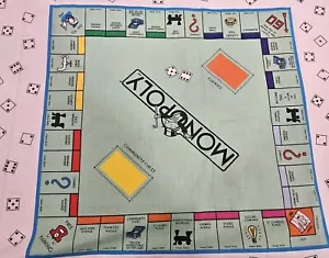 NEW Rare VINTAGE Monopoly Game Board Fabric Single Panel FABRIC DICE BORDER 1998 - Picture 1 of 2