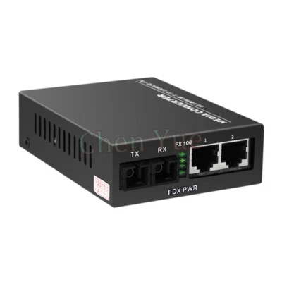 10/100M Single Mode Duplex Fiber Fiber Optic Media Converter 2 SC Fiber 2 RJ45 - Image 1 of 4