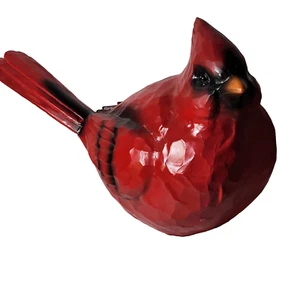 Large Red Cardinal Bird Carved Solid Wood Sculpture Figure 10 x 16 x 7 Heavy - Picture 1 of 13