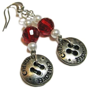 Sassy Silver Tone Cherokee Button Earrings By SoniaMcD - Picture 1 of 7