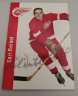Carte dédicacée Earl Reibel Detroit Red Wings Parkhurst lien manquant 56-57 #49