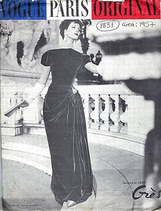 1957 Vintage Vogue Costura Patrón B38 Vestido de Una Pieza (1831) Por 'Gres' - Imagen 1 de 5