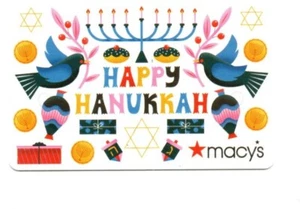 Macy's Happy Hanukkah Menorah Doves White Gift Card No $ Value Collectible Macys - Picture 1 of 1